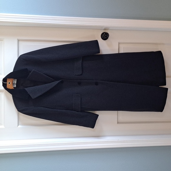 FORECASTER Of BOSTON VINTAGE Classic Black Lambwool Long Dressy Coat - Picture 1 of 15
